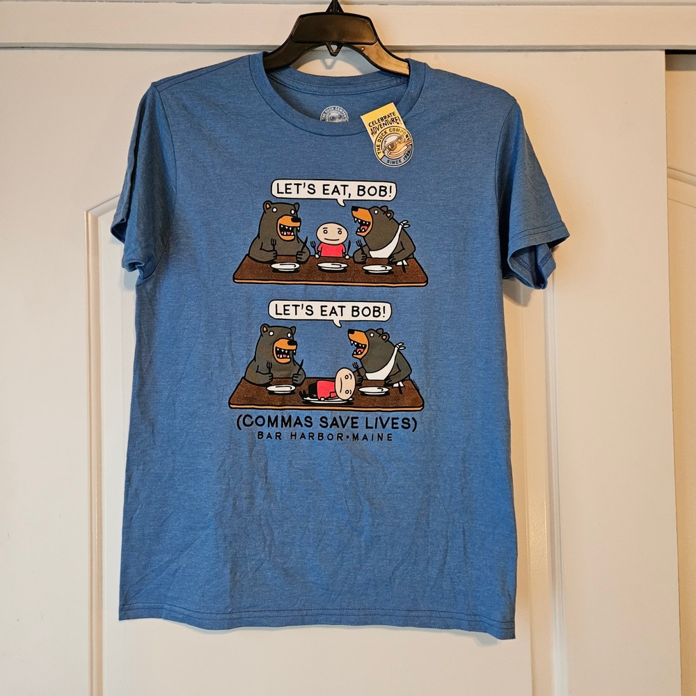Grammar Commas Save Lives‎ Humor Funny Graphic Tee Medium Bear The Duck Company
